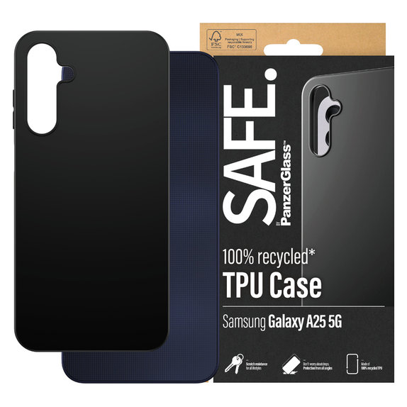 Case TPU for Samsung Galaxy A25 5G, Black, SAFE by PanzerGlass