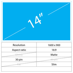 14 LCD Slim Matte 30 pin HD+