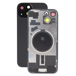 Apple iPhone 15 - Rear Housing Glass + Camera Lens + Metal Plate + Magsafe Magnets (Black)