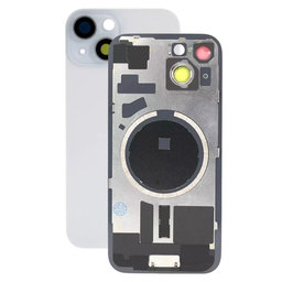 Apple iPhone 15 - Rear Housing Glass + Camera Lens + Metal Plate + Magsafe Magnets (Blue)