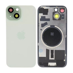 Apple iPhone 15 - Rear Housing Glass + Camera Lens + Metal Plate + Magsafe Magnets (Green)