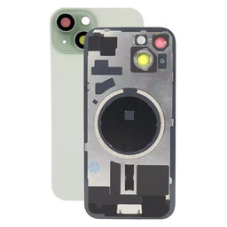 Apple iPhone 15 - Rear Housing Glass + Camera Lens + Metal Plate + Magsafe Magnets (Green)