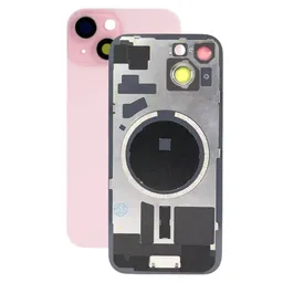 Apple iPhone 15 - Rear Housing Glass + Camera Lens + Metal Plate + Magsafe Magnets (Pink)