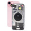 Apple iPhone 15 - Rear Housing Glass + Camera Lens + Metal Plate + Magsafe Magnets (Pink)