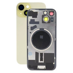 Apple iPhone 15 - Rear Housing Glass + Camera Lens + Metal Plate + Magsafe Magnets (Yellow)