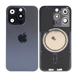 Apple iPhone 15 Pro - Rear Housing Glass + Camera Lens + Metal Plate + Magsafe Magnets (Blue Titanium)