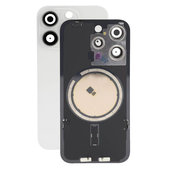 Apple iPhone 15 Pro - Rear Housing Glass + Camera Lens + Metal Plate + Magsafe Magnets (White Titanium)