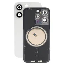 Apple iPhone 15 Pro - Rear Housing Glass + Camera Lens + Metal Plate + Magsafe Magnets (White Titanium)