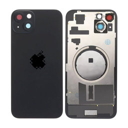 Apple iPhone 15 Plus - Rear Housing Glass + Camera Lens + Metal Plate + Magsafe Magnets (Black)