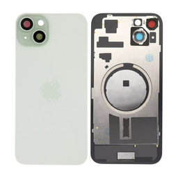 Apple iPhone 15 Plus - Rear Housing Glass + Camera Lens + Metal Plate + Magsafe Magnets (Green)