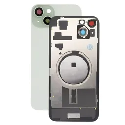 Apple iPhone 15 Plus - Rear Housing Glass + Camera Lens + Metal Plate + Magsafe Magnets (Green)