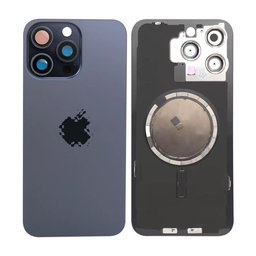 Apple iPhone 15 Pro Max - Rear Housing Glass + Camera Lens + Metal Plate + Magsafe Magnets (Blue Titanium)