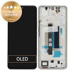 Xiaomi Redmi Note 13 Pro+ 23090RA98C - LCD Display + Touch Screen + Frame (Moonlight White) - 560001N16U00 Genuine Service Pack