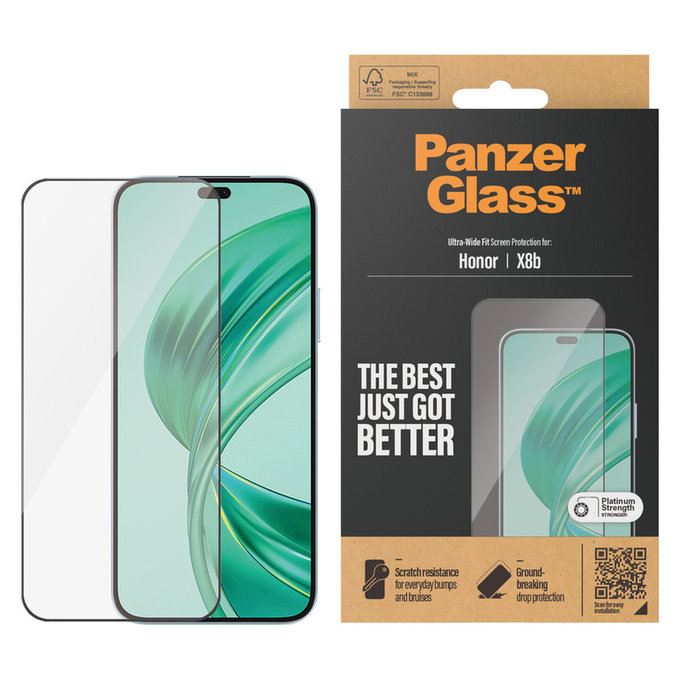 Tempered Glass UWF for Honor 90 Smart, Black, PanzerGlass