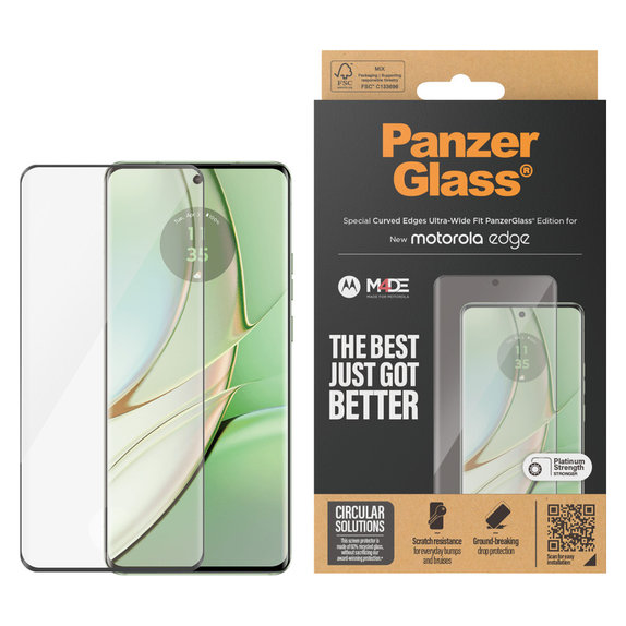 Tempered Glass UWF for Motorola Edge 50 Pro, Black, PanzerGlass
