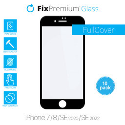 FixPremium FullCover Glass - Tempered Glass for iPhone 7, 8, SE 2020 & SE 2022 (10 Pack)