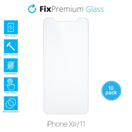FixPremium Glass - Tempered Glass for iPhone XR & 11 (10 Pack)