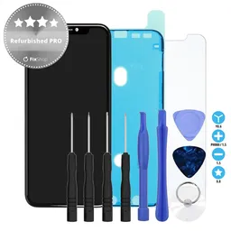 Apple iPhone 11 - LCD Display + Touch Screen + Frame Refurbished PRO + LCD Adhesive + Tempered Glass + Toolkit - Multipack