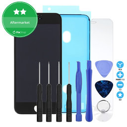 Apple iPhone 8, SE (2020), SE (2022) - LCD Display + Touch Screen + Frame (Black) TFT + LCD Adhesive + Tempered Glass + Toolkit - Multipack