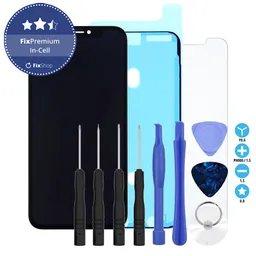 Apple iPhone X - LCD Display + Touch Screen + Frame In-Cell FixPremium + LCD Adhesive + Tempered Glass + Toolkit - Multipack