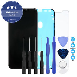 Apple iPhone XR - LCD Display + Touch Screen + Frame In-Cell FixPremium + LCD Adhesive + Tempered Glass + Toolkit - Multipack