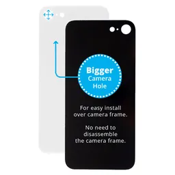 Apple iPhone SE (3rd Gen 2022) - Rear Housing Glass with Bigger Camera Hole (Starlight)