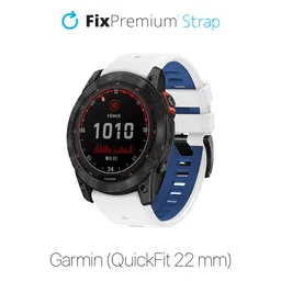FixPremium - Two-tone Silicone Strap for Garmin (QuickFit 22mm), white