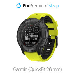 FixPremium - Two-tone Silicone Strap for Garmin (QuickFit 26mm), green