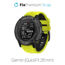 FixPremium - Two-tone Silicone Strap for Garmin (QuickFit 26mm), green