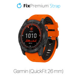 FixPremium - Two-tone Silicone Strap for Garmin (QuickFit 26mm), orange