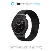 FixPremium - Nylon Strap for Garmin (QuickFit 26mm), black