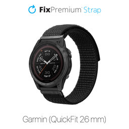 FixPremium - Nylon Strap for Garmin (QuickFit 26mm), black