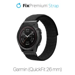 FixPremium - Nylon Strap for Garmin (QuickFit 26mm), black
