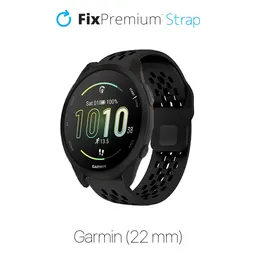 FixPremium - Universal Silicone Strap for Garmin (22mm), black