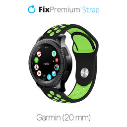 FixPremium - Silicone Sports Strap for Garmin (20mm), black