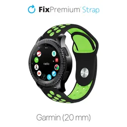 FixPremium - Silicone Sports Strap for Garmin (20mm), black