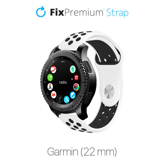 FixPremium - Silicone Sports Strap for Garmin (22mm), white