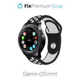FixPremium - Silicone Sports Strap for Garmin (20mm), black