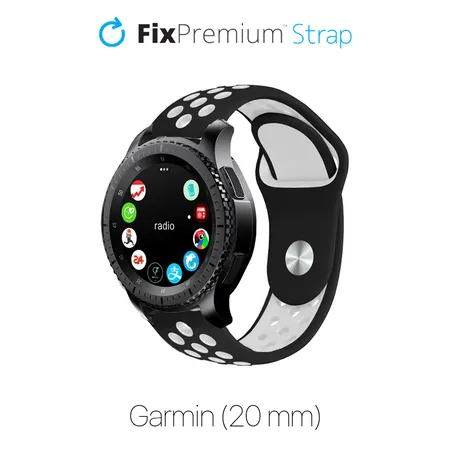 FixPremium - Silicone Sports Strap for Garmin (20mm), black