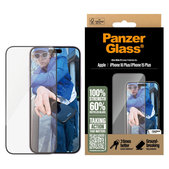 Tempered Glass UWF with Applicator for iPhone 16 Plus/15 Plus, Black, PanzerGlass