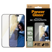 Tempered Glass UWF Eyecare with Applicator for iPhone 16 Plus/15 Plus, Black, PanzerGlass