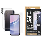Bundle Camera Lens Protector + UWF Tempered Glass + TPU Case for Samsung A15 5G, SAFE
