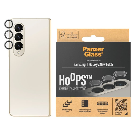 Camera Lens Protector Hoops for Samsung Z Fold6, Black, PanzerGlass