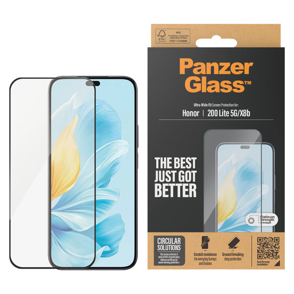 Tempered Glass UWF for Honor 200 Lite, Black, PanzerGlass