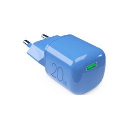 PURO - Charging Adapter MiniPro USB-C, GaN, 20W, blue lagon