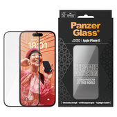 Tempered Glass UWF Ceramic with Applicator for iPhone 15, Black, PanzerGlass