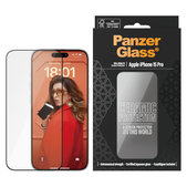 Tempered Glass UWF Ceramic with Applicator for iPhone 15 Pro, Black, PanzerGlass