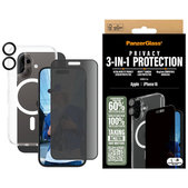 Bundle Hoops + UWF Privacy Tempered Glass + Hard Case for iPhone 16, PanzerGlass