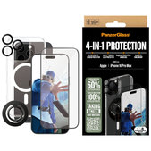 Bundle Hoops + UWF Tempered Glass + Hard Case + Magnetic Ring Mount for iPhone 16 Pro Max, PanzerGlass