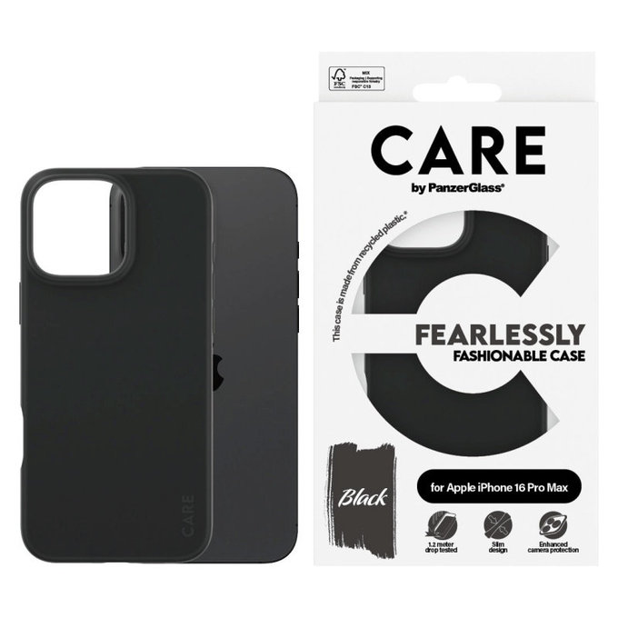 Fearlessly Case for iPhone 16 Pro Max, Black, CARE